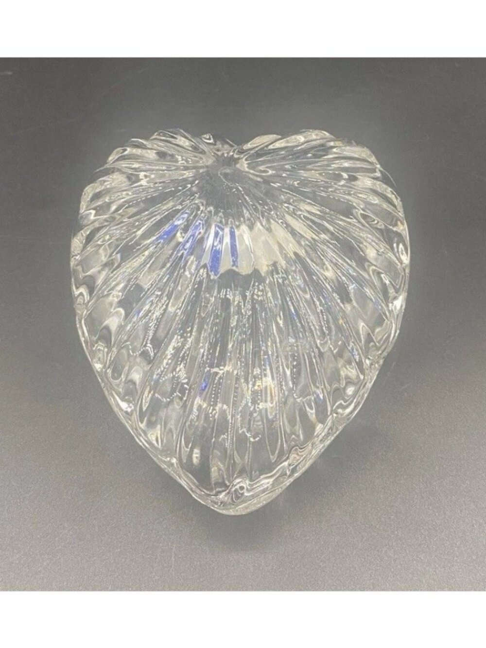 Vintage Crystal Clear CCI Heart Shaped Trinket Box w/ Lid Scalloped Mothers Day